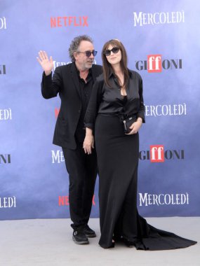 GiFFONI VALİNA PİANA - 25 Temmuz 2025: Tim Burton ve Monica Bellucci, Giffoni Film Festivali 2025 - 25 Temmuz 2025 tarihinde Giffoni Valle Piana, İtalya 'da.