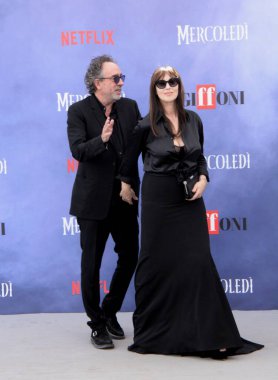 GiFFONI VALİNA PİANA - 25 Temmuz 2025: Tim Burton ve Monica Bellucci, Giffoni Film Festivali 2025 - 25 Temmuz 2025 tarihinde Giffoni Valle Piana, İtalya 'da.