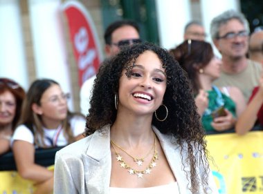 GiFFONI VALONI PIANA, İtalya - 18 Temmuz 2025: Melissa Di Pasca Giffoni Film Festivali 2025 - 18 Temmuz 2025 tarihinde Giffoni Valle Piana, İtalya.