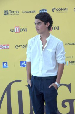 GiFFONI VALİNA PİANA - 18 Temmuz 2025: Samuele Carrino Giffoni Film Festivali 2025 - 18 Temmuz 2025 tarihinde Giffoni Valle Piana, İtalya.