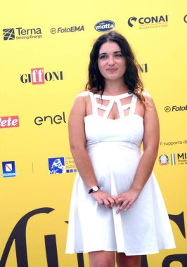 GiFFONI VALİNA PİANA - 19 Temmuz 2025: Arianna Massimi, Giffoni Film Festivali 2025, Giffoni Valle Piana, İtalya.