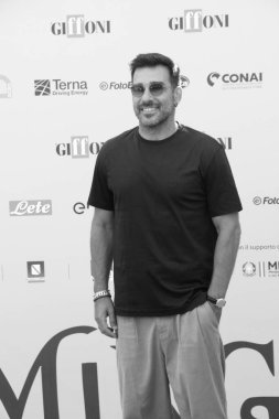 GiFFONI VALİNA PİANA - 18 Temmuz 2025: Edoardo Leo Giffoni Film Festivali 2025 - 18 Temmuz 2025 tarihinde Giffoni Valle Piana, İtalya.