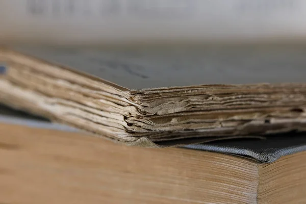 Можете Увидеть Старые Книги Страницы Одного Сильно Изношены Края Изношены — стоковое фото