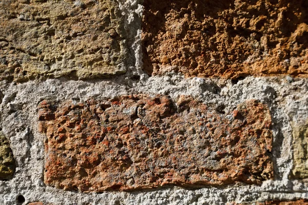 Fragment Wall Made Bricks Bonds Masonry Wall Visible Bricks Formed — Stock Photo, Image