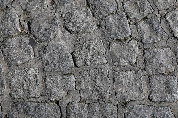 Cobblestone Surfaces Shown Close Part Pavement Roadway Made Traditional Way — Stock Photo, Image