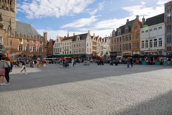 Bruges Belgium September 2022 Magnificent Houses Buildings Mostly Brick Facades — Stock Photo, Image