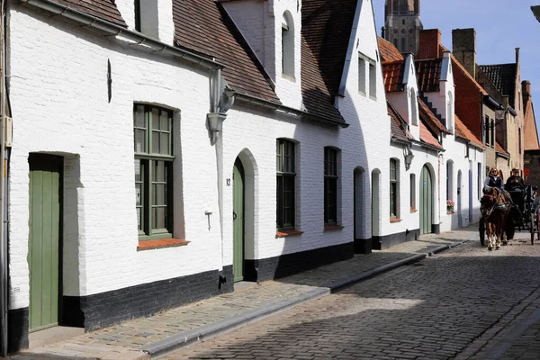 Bruges Belgium September 2022 Narrow Cobbled Streets Often Small Houses — Stock Photo, Image