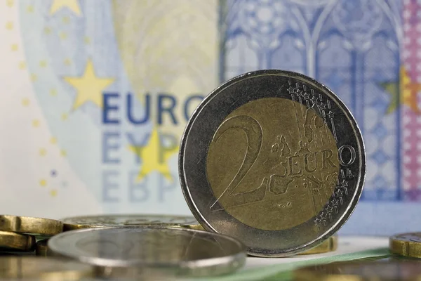 Monnaie Union Européenne Est Visible Ici Des Pièces Papier Monnaie — Photo
