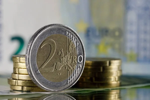 Monnaie Union Européenne Est Visible Ici Des Pièces Papier Monnaie — Photo