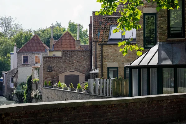 Bruges Belgium September 2022 Buildings Made Brick Visible Here Old — Stockfoto