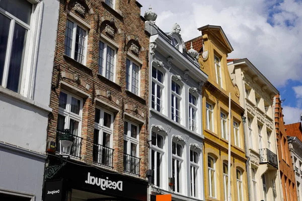Bruges Belgium September 2022 Facades Brick Houses Some Which Have — Stock Photo, Image