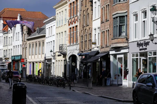 Bruggy Belgie Září 2022 Dlážděná Ulice Staré Části Tohoto Nádherného — Stock fotografie