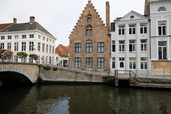 Bruges Belgium September 2022 Traditional Brick Houses Next Each Other — Stock Photo, Image