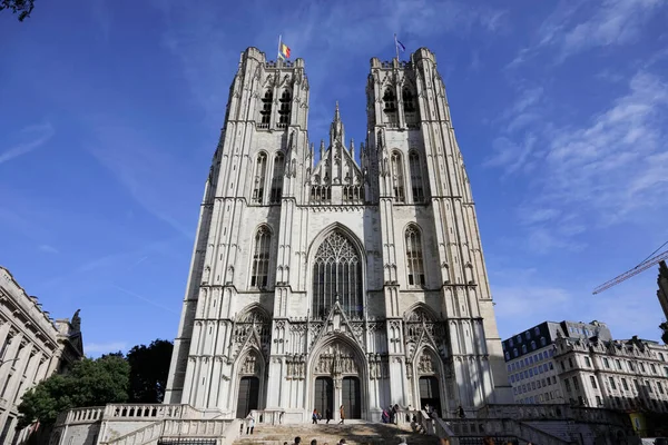 Brussels Belgium September 2022 Front View Cathedral Michael Gudula Which — Stock Photo, Image