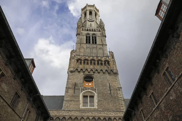 Bruges Βέλγιο Σεπτεμβρίου 2022 Μεσαιωνικό Καμπαναριό Από Τούβλα Βρίσκεται Στο — Φωτογραφία Αρχείου