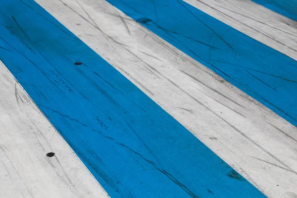 Modrobílé Pruhy Označují Pěší Přechod Cyklostezky Nice Francie — Stock fotografie