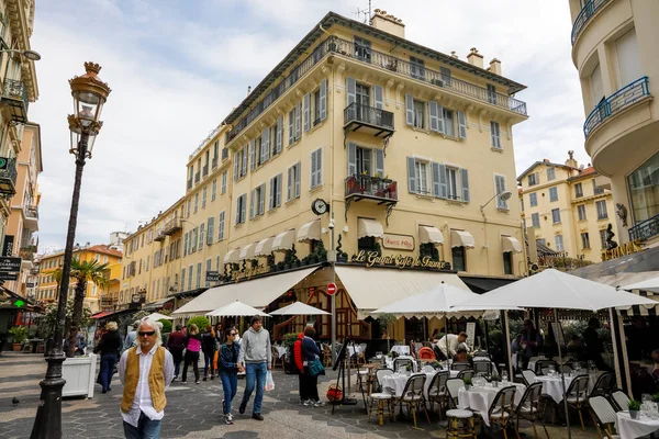 Nice France April 2023 City Street Which Apartment Buildings Shops — Stock Photo, Image