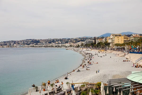 Nizza Frankreich April 2023 Ein Blick Entlang Der Küste Der — Stockfoto