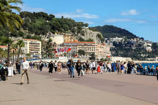 Nizza Frankreich Mai 2023 Burgberg Nahe Gelegene Hotels Und Gebäude — Stockfoto