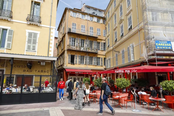 法国尼斯 2023年4月27日 旧尼斯Cours Saleya地区的建筑和城市生活概览 — 图库照片