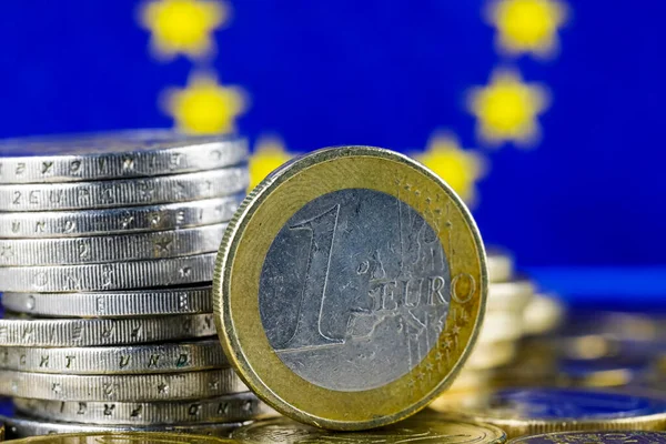 Las Monedas Que Muestran Aquí Son Moneda Unión Europea Mostrada — Foto de Stock