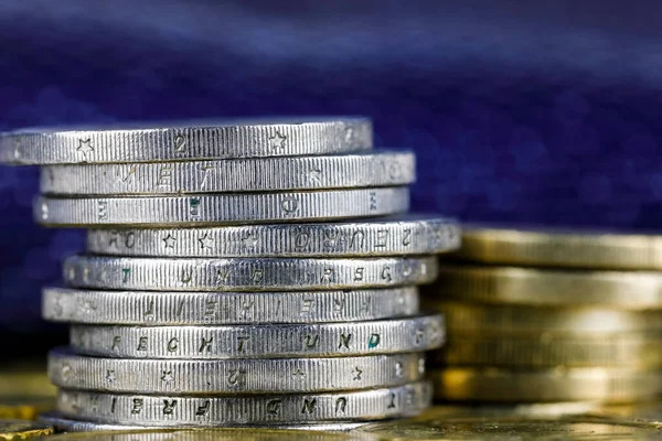 Monete Qui Riportate Sono Valuta Dell Unione Europea Questa Immagine — Foto Stock