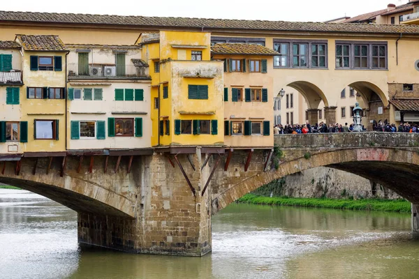 Floransa Talya Nisan 2023 Arno Nehri Boyunca Uzanan Ortaçağ Ponte — Stok fotoğraf