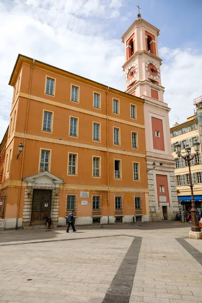Nice France April 2023 Palais Rusca Clock Tower Located Place — Stock Photo, Image