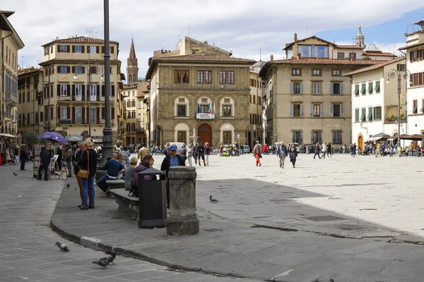 Florencja Włochy Kwietnia 2023 Plac Miejski Nazwie Piazza Santa Croce — Zdjęcie stockowe