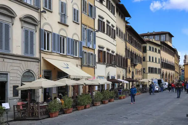 Florencja Włochy Kwietnia 2023 Budynki Mieszkalne Starym Mieście Zostały Wybudowane — Zdjęcie stockowe
