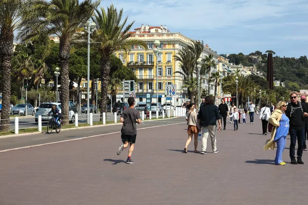 Nice France April 2023 Seafront Promenade Des Anglais Perfect Place — Stock Photo, Image
