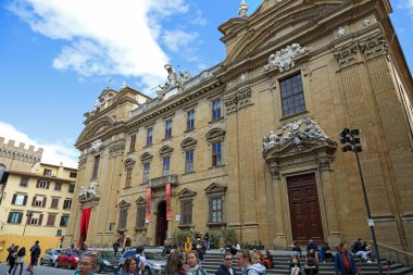 Florence, Italy - April 14, 2023: Late Baroque building of the former courthouse and judicial offices. Currently home to the Franco Zeffirelli International Centre for the Performing Arts.  clipart