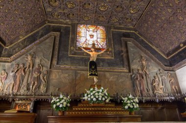 SALAMANCA 10 Eylül 2017: Salamanca İspanya 'da bir Hıristiyan kilisesinde