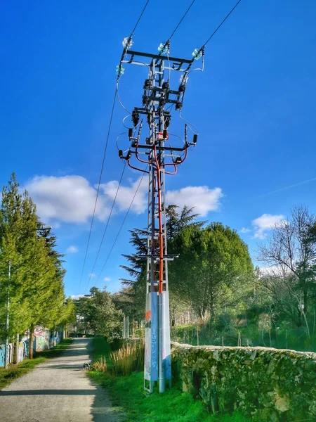 a high voltage electrical distribution tower