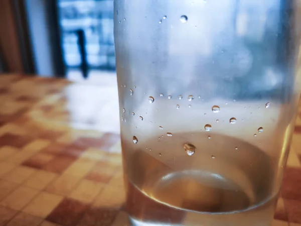 Glass Bottle Water Drops — Foto Stock