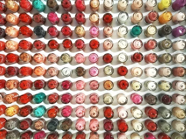 Madrid Spain 2022 Jars Nail Polish Many Colors — Stock Photo, Image
