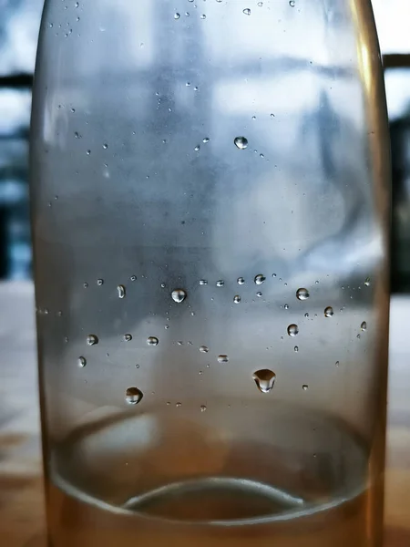 Glass Bottle Water Drops — Stockfoto