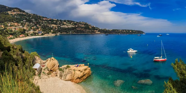 Vista Panoramica Sulla Penisola Roquebrune Cap Martin Spiaggia Vicino Monaco — Foto Stock
