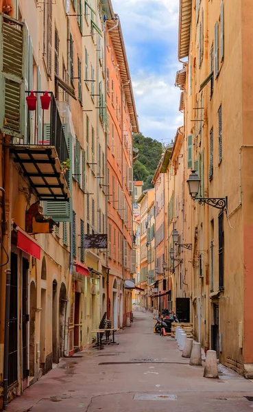 Houses Crooked Narrow Street Old Town Vieille Ville Nice France — Foto de Stock