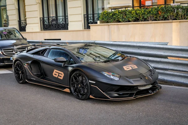 Озил Карло Монако Мая 2022 Года Лимитированная Серия Lamborghini Aventador — стоковое фото