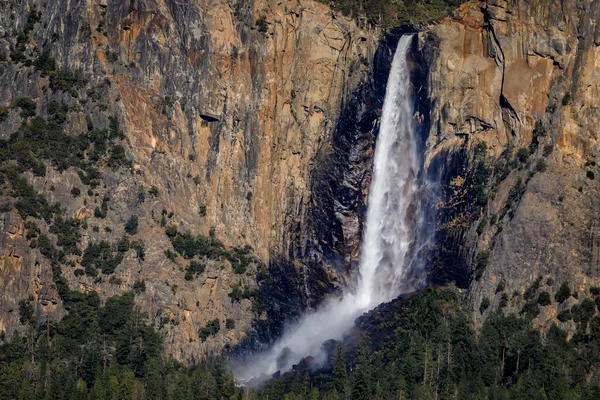 Vista Panorámica Caída Del Bridalveil Valle Yosemite Parque Nacional Yosemite —  Fotos de Stock