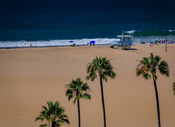 Strand Und Pazifik Santa Monica Ein Berühmtes Touristenziel Los Angeles — Stockfoto
