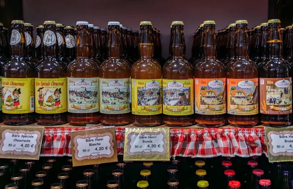 Strasbourg France May 2023 Traditional Artisanal Beer Oncle Hansi Brand — Stock Photo, Image