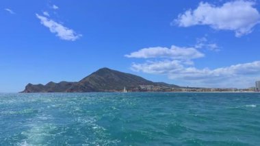 Akdeniz 'den Altea Skyline' ın Costa Blanca Alicante tekne manzarası