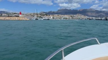 Akdeniz 'den Altea Skyline' ın Costa Blanca Alicante tekne manzarası