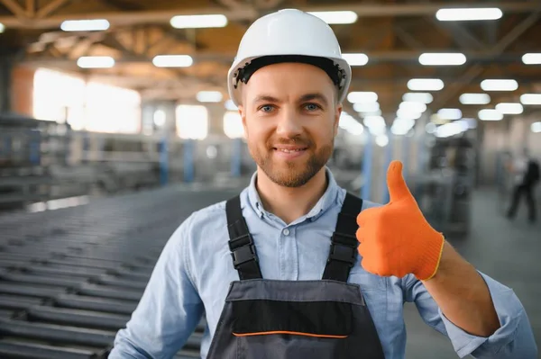 Portrait Factory Worker Young Handsome Factory Worker — Stock Photo, Image