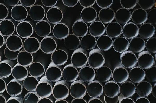 Pila Tubos Acero Cuadrados Para Suministros Construcción Thailand — Foto de Stock