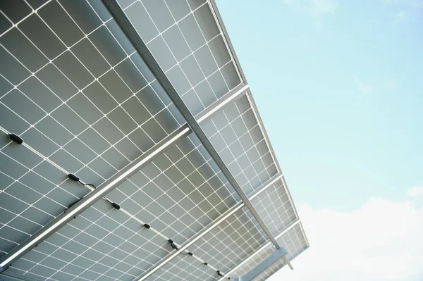 Poder Painéis Solares Conceito Energia Verde Limpa Alternativa Protecção Ambiente — Fotografia de Stock