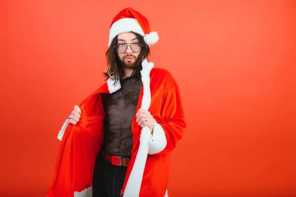 Feier Der Neujahrsfeiertage Durch Die Lgbt Community Der Weihnachtsmann Ist — Stockfoto