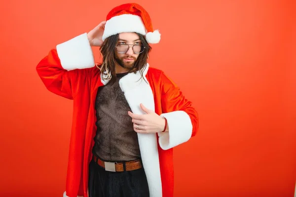 Neujahrsparty Für Homosexuelle Ein Schwuler Mann Weihnachtsmannanzug Gleichheit Homosexualität — Stockfoto